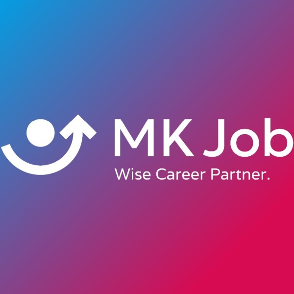 Logo MK Job na tle z gradientem